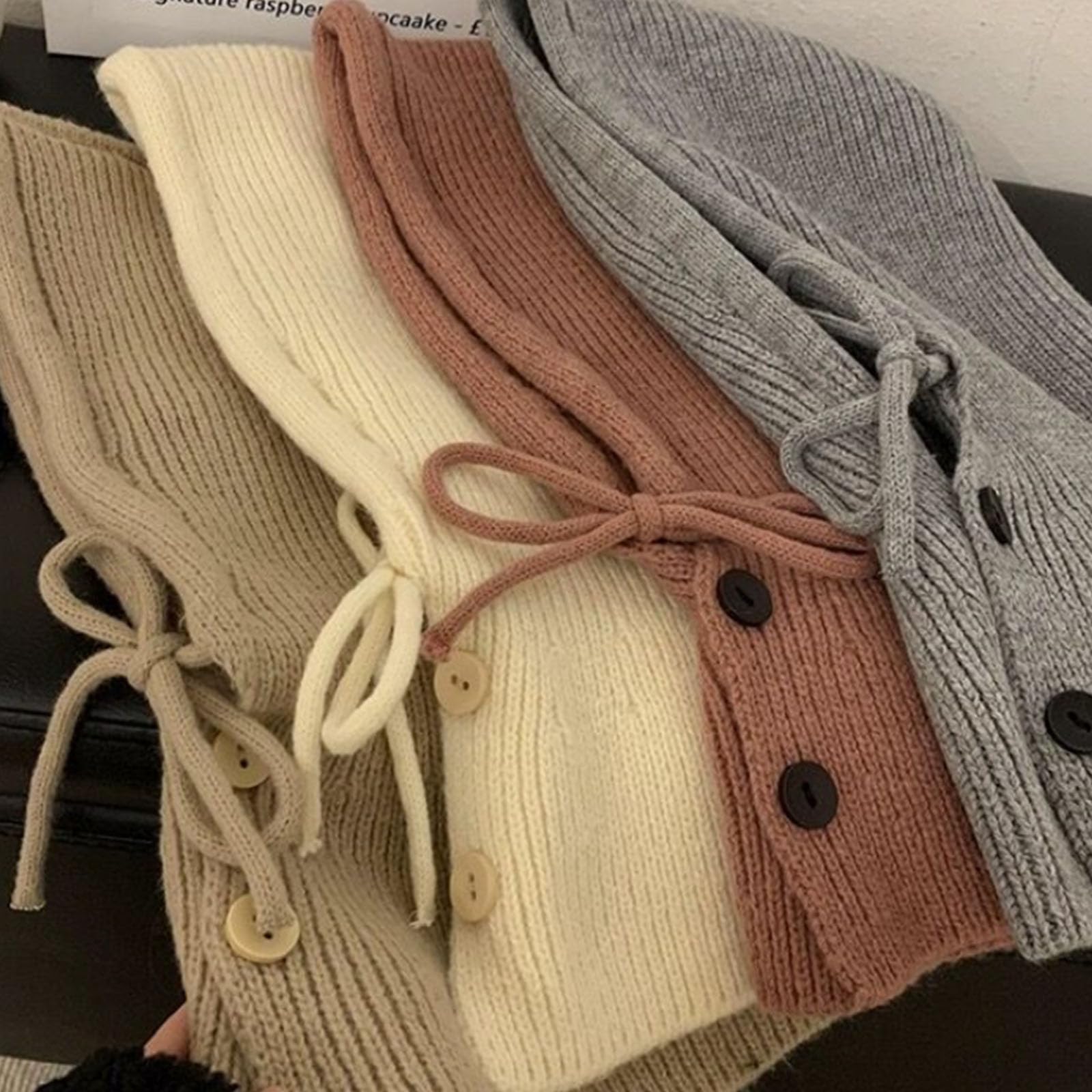 Cappello Protettivo per Le Orecchie Caldo e Versatile, Sciarpa Lavorata a Maglia, Passamontagna, Abbottonato con Coulisse