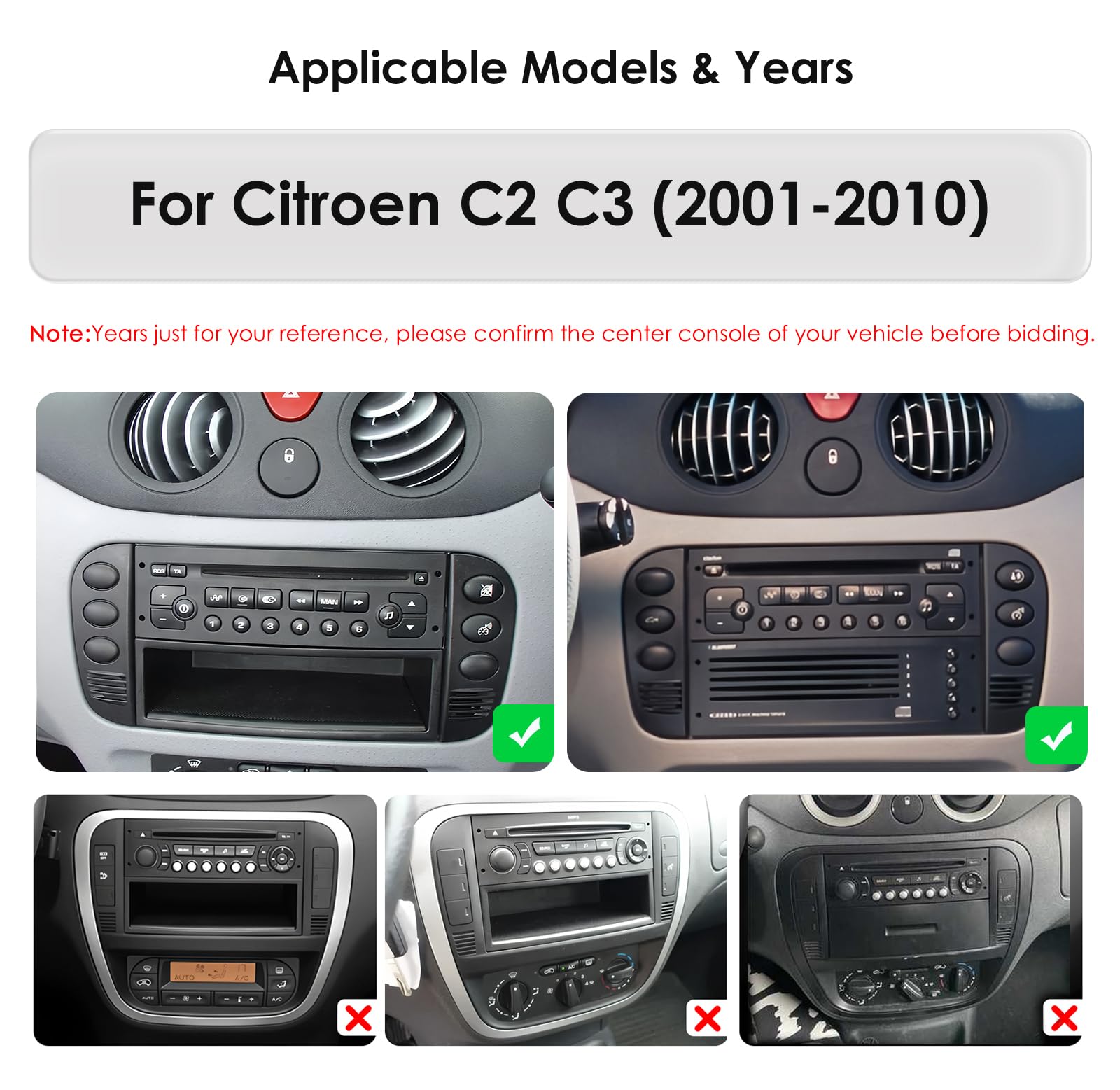 Autoradio Android 14 9" pour Citroën C2 C3 2001 2002 2003 2004 2005 2006 2007 2008 2009 2010, Prend en Charge Carplay/Android Auto, Commande au Volant, Wi-Fi/4G, AM/FM 4 cœurs 2 Go et 64 Go