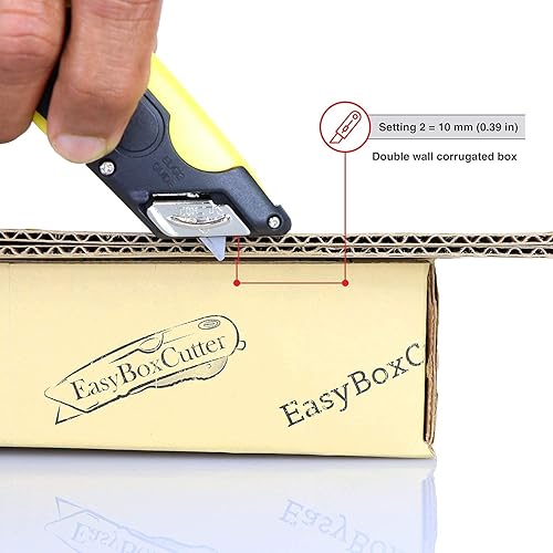 Miniatura 5 de EasyCut 2000 Cuchillo utilitario retráctil seguro para cortar cajas, amarillo, 09700