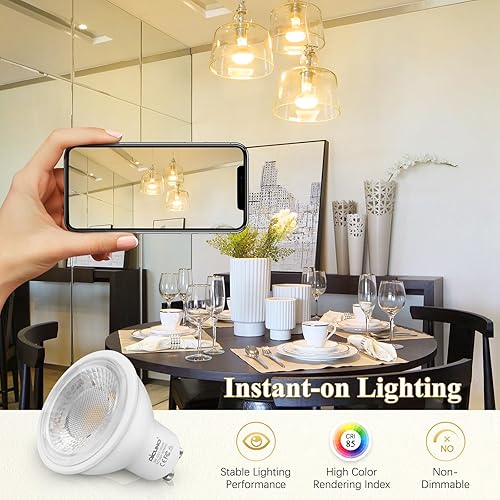 Miniatura 4 de DiCUNO Bombillas LED GU10 de 5 W, blanco cálido, 3000 K, 500 lm, ángulo de haz de 45 grados, foco, equivalente a bombillas halógenas de 50 W, luz
