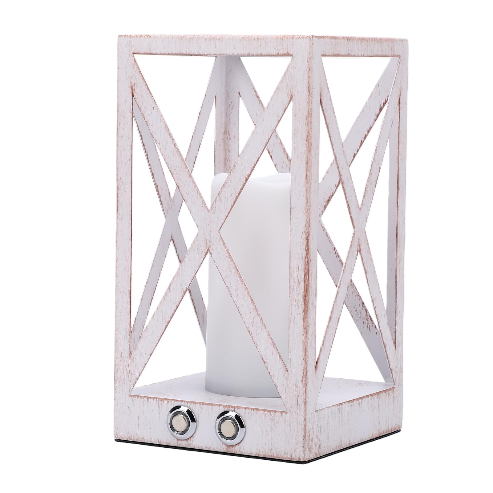 Lampada da Tavolo a LED con Temperatura di Colore Regolabile Luce Notturna Portatile con Effetto Candela per Camera da Letto Asilo Nido Ferro 11,8x11,8x22 Cm (WHITE)
