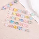 1100pcs 5Styles Perles en acrylique Frosted pour la fabrication de bijoux perles colorées mates avec des speckles dorées Star Heart Butterfly Flower Bicone Spacer Perles pour collier Bracelet Boucles d'oreilles DIY Artisanat