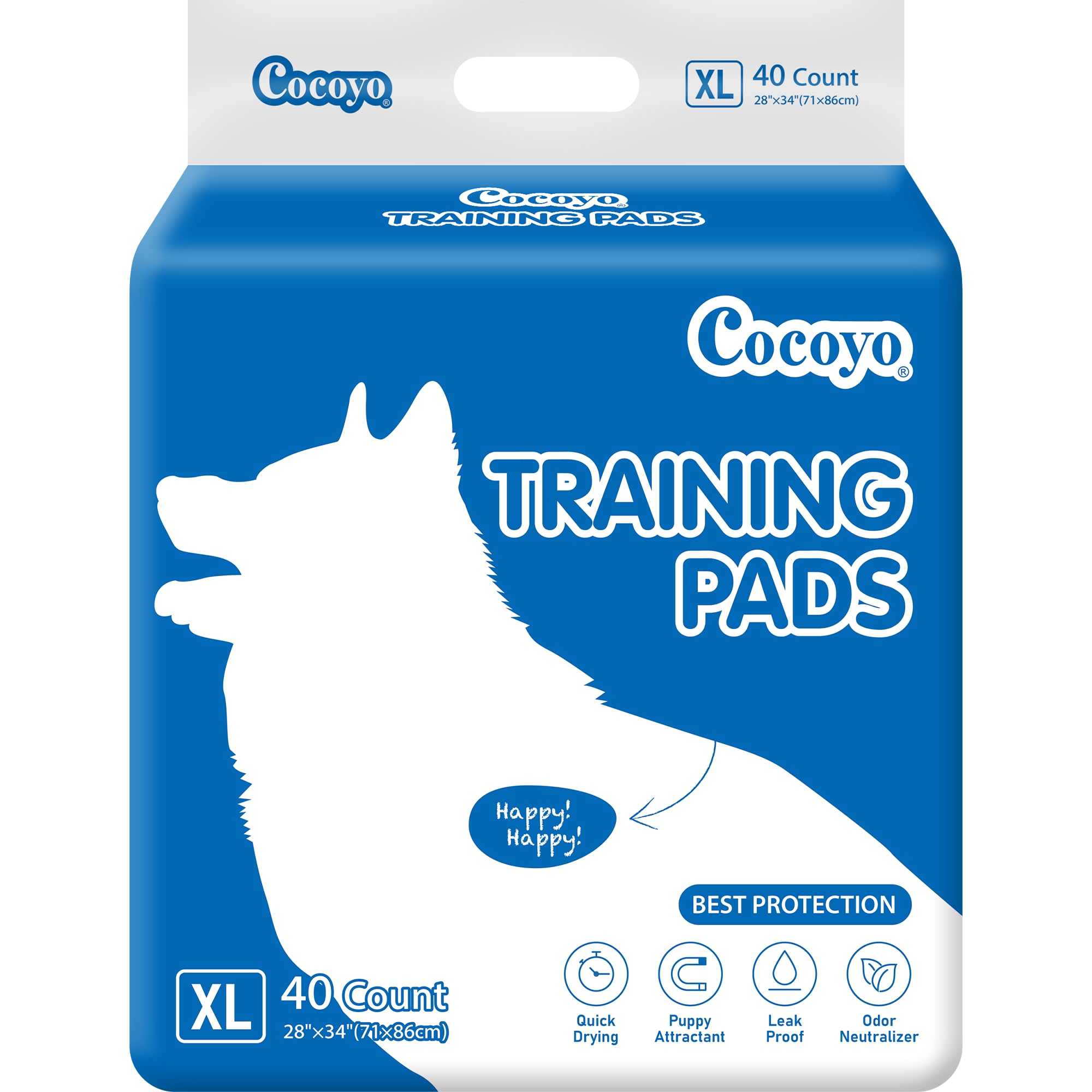 COCOYO Best Value Training Pads, 40Count, 28" by 34"