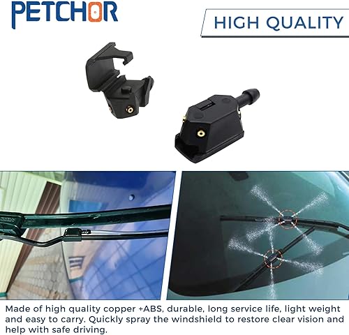 Miniatura 5 de 2 piezas de chorros de pulverización de agua para limpiaparabrisas de brazo de automóvil, boquillas de lavado de parabrisas delantero, chorros de