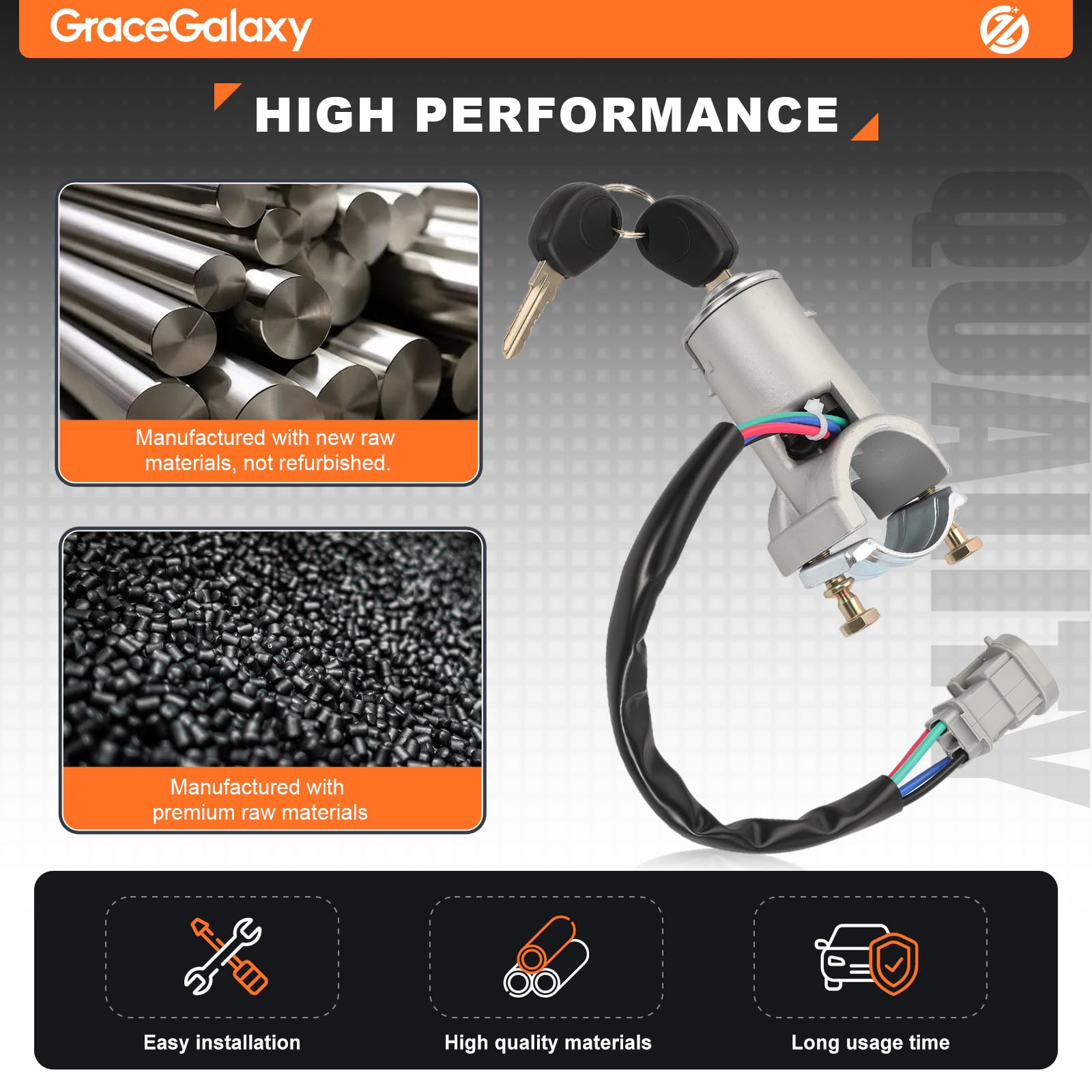 GraceGalaxy Bloccasterzo Interruttore Cilindro Serratura,Kit Blocco Accensione con 6 Cilindri di Chiusura 2 Chiavi per Iveco Daily 2000-2006, OEM 2992551 2991727