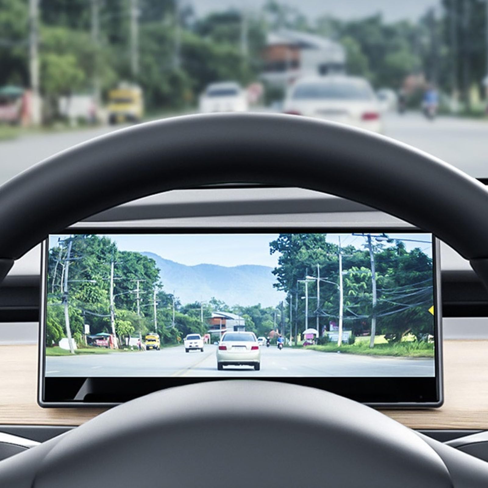 Wyświetlacz Head Up o Przekątnej 8,9 Cala, Wyświetlacz IPS LCD na Desce Rozdzielczej Samochodu dla Tesla Model 3 2017-2023 Model Y 2021-2023, Wymiana Zestawu Wskaźników HUD, (z