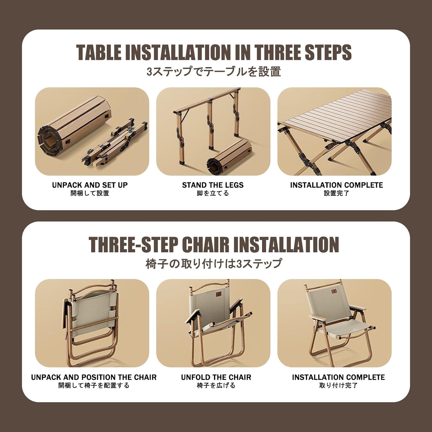 Foldable Camping Table and Chairs Set，Picnic Folding Table with Chairs，Comes with A Storage Bag, Suitable for Indoor, Outdoor, Camping, Beach, Backyard.(Black,90CM+4 Large Chairs)
