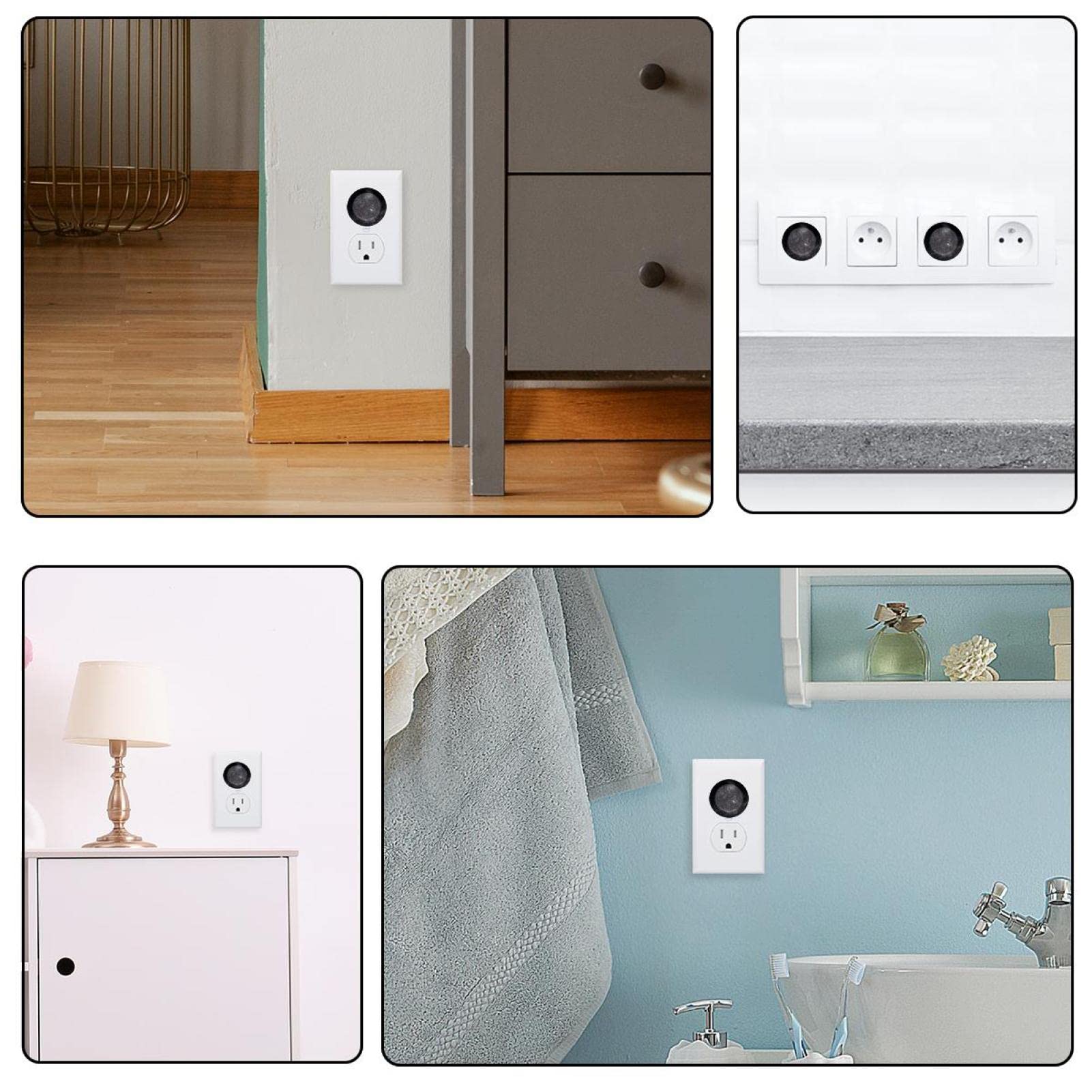 Schutzkappen für elektrische Geräte, kindersicher, für Steckdosen, Katze, Tier, Haustier, schwarzes Muster, 24 Stück