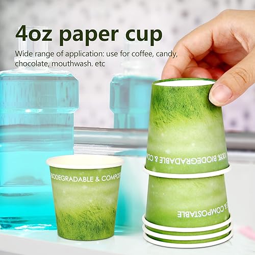 Miniatura 2 de Yes!Fresh Vasos de papel desechables de 4 onzas para bebidas calientes, ecológicos, mini vasos de papel para fiestas, pícnics, barbacoas, viajes y