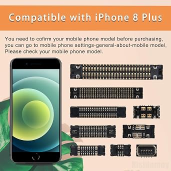 9 PCS for iPhone 8 Plus Motherboard Connection Socket A Set | Front Rear Camera Battery Receptacle Wireless Charging Port Slot Connector for iPhone 8Plus