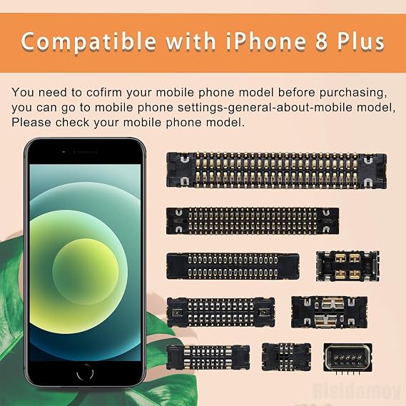 9 PCS for iPhone 8 Plus Motherboard Connection Socket A Set | Front Rear Camera Battery Receptacle Wireless Charging Port Slot Connector for iPhone 8Plus