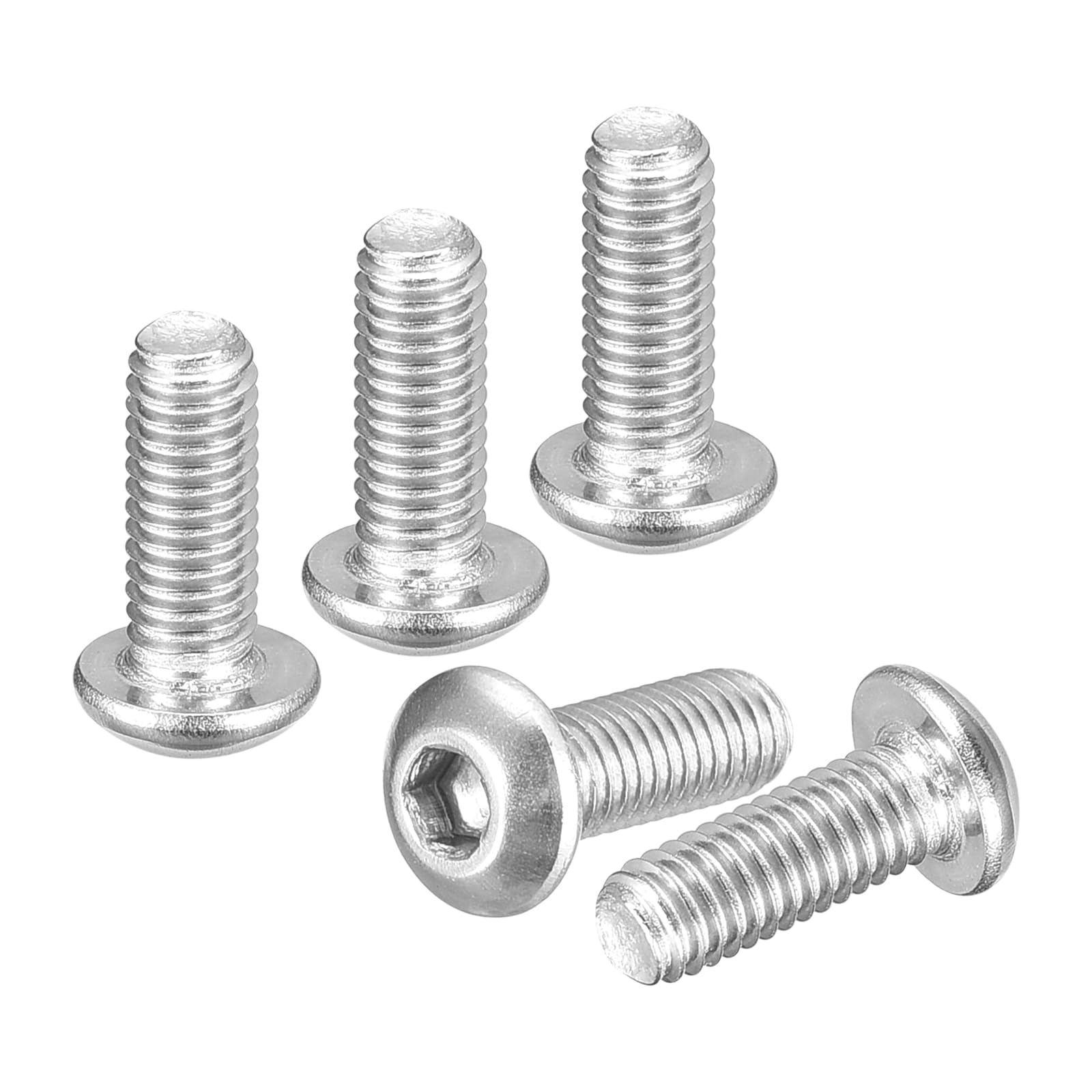 DTGN M3-0.5x8mm Button Head Socket Cap Screws - 120Pack - Good for Road Bicycle, Mountain Bike, Auto, Motorcycle - 304 Stainless Steel Whitewashed - Hex Socket Drive Fasteners โ image 1