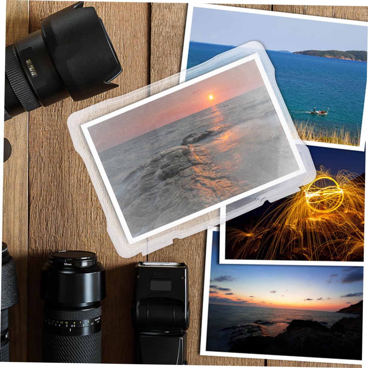 Boîte de Rangement Multifonction en Plastique pour Photos, Lot de 1 Set