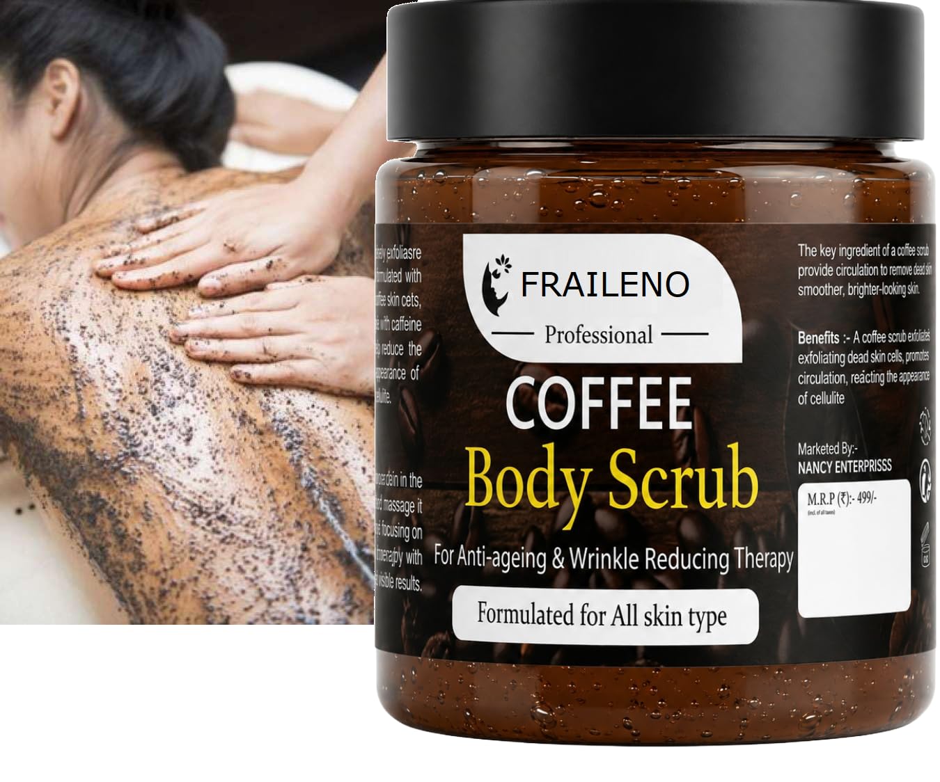 Coffee Body Scrub for Refreshing Bath Time and Smooth Looking Skin | Anti-Ageing Therapy, Wrinkle Reducing, Exfoliates Dead Cells, Reduces Cellulite, Caffeine Infused-image-42