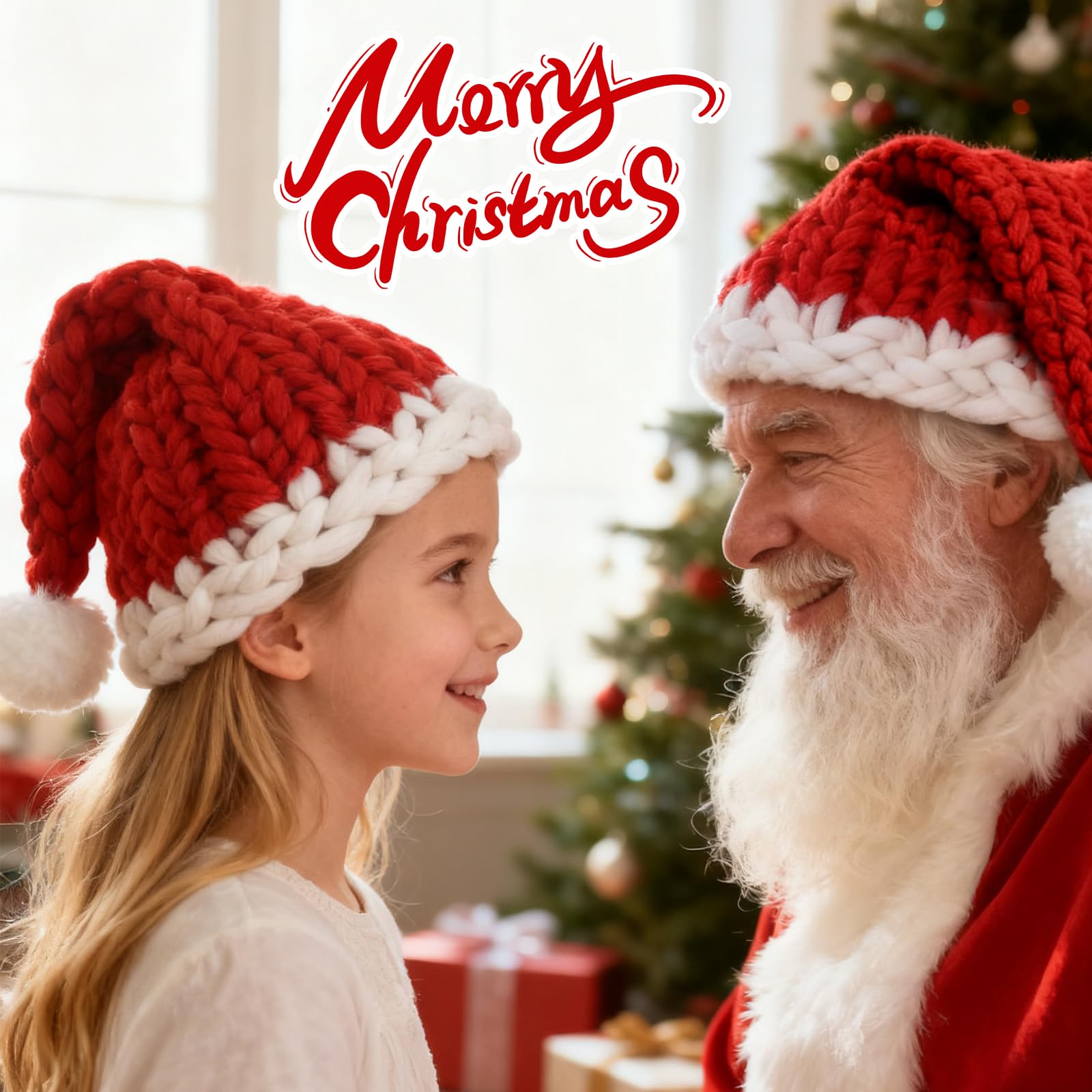 TAGVO Christmas Hat for for Men and Women Fancy Dress Santa Hat, Christmas Fun Hats Santa Costume for Xmas Party - Image 2