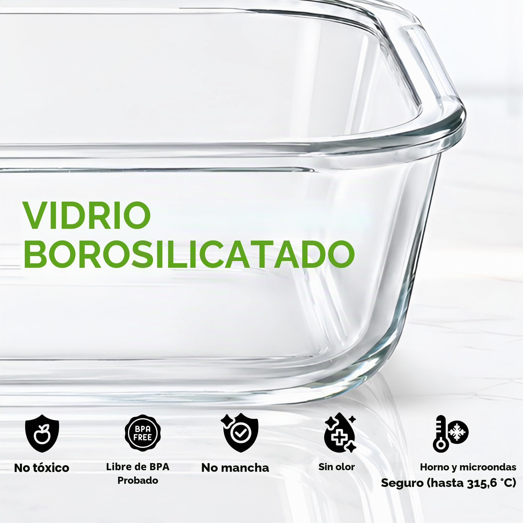 Zulay Kitchen - Paquete de 5 recipientes de almacenamiento de alimentos de vidrio a prueba de fugas, 36 onzas de grosor, herméticos y duraderos, recipientes de preparación de comidas de vidrio