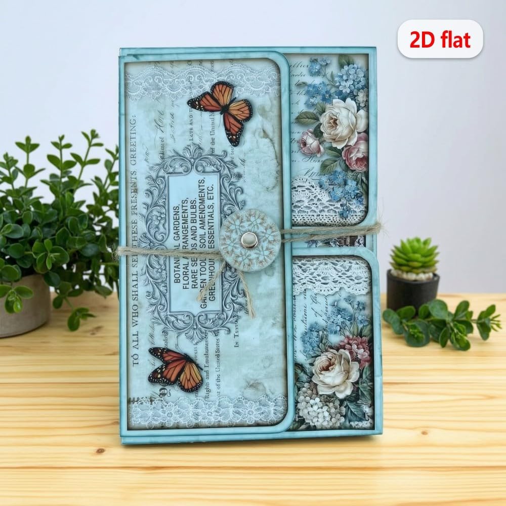 XINPOCUT Botanist Mini Project Crafts Library Cards,Folio Botanical Booklet Craft Kit,Folio Kit Junk Journal,Great for Craft Projects & Junk Journal-Includes Video Tutorial