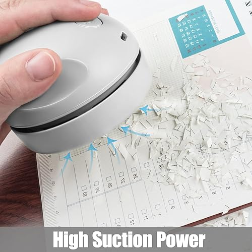 Miniatura 5 de prowithlin Aspirador de escritorio con carga USB con boquilla de vacío, cepillo de limpieza, diseño desmontable y mini aspiradora portátil de polvo,