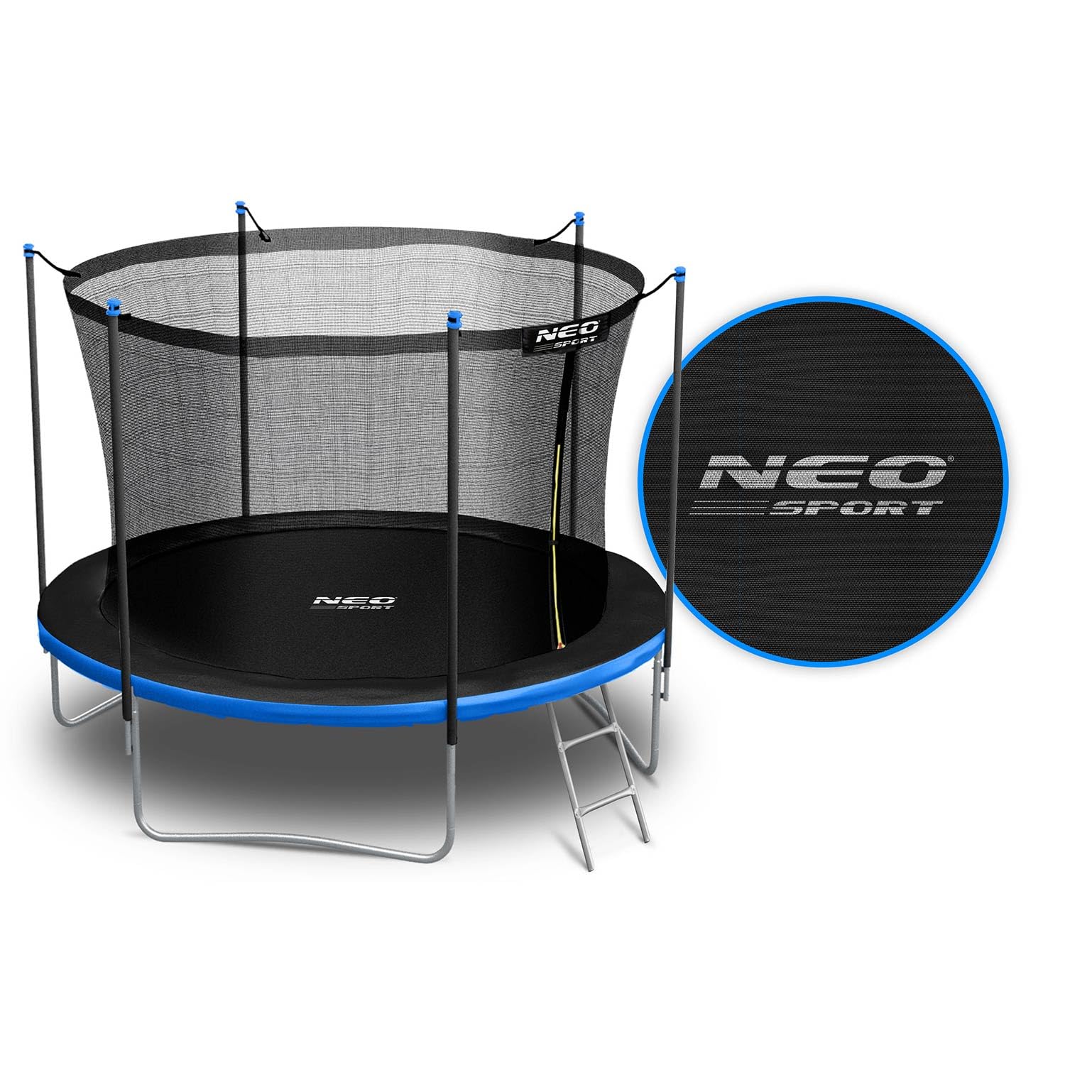 Neo-Sport Trampolin Outdoor Kinder Gartentrampolin Sicherheitsnetz Innen Leiter Gepolsterte Stangen Wetterfest Rostfrei Belastbar