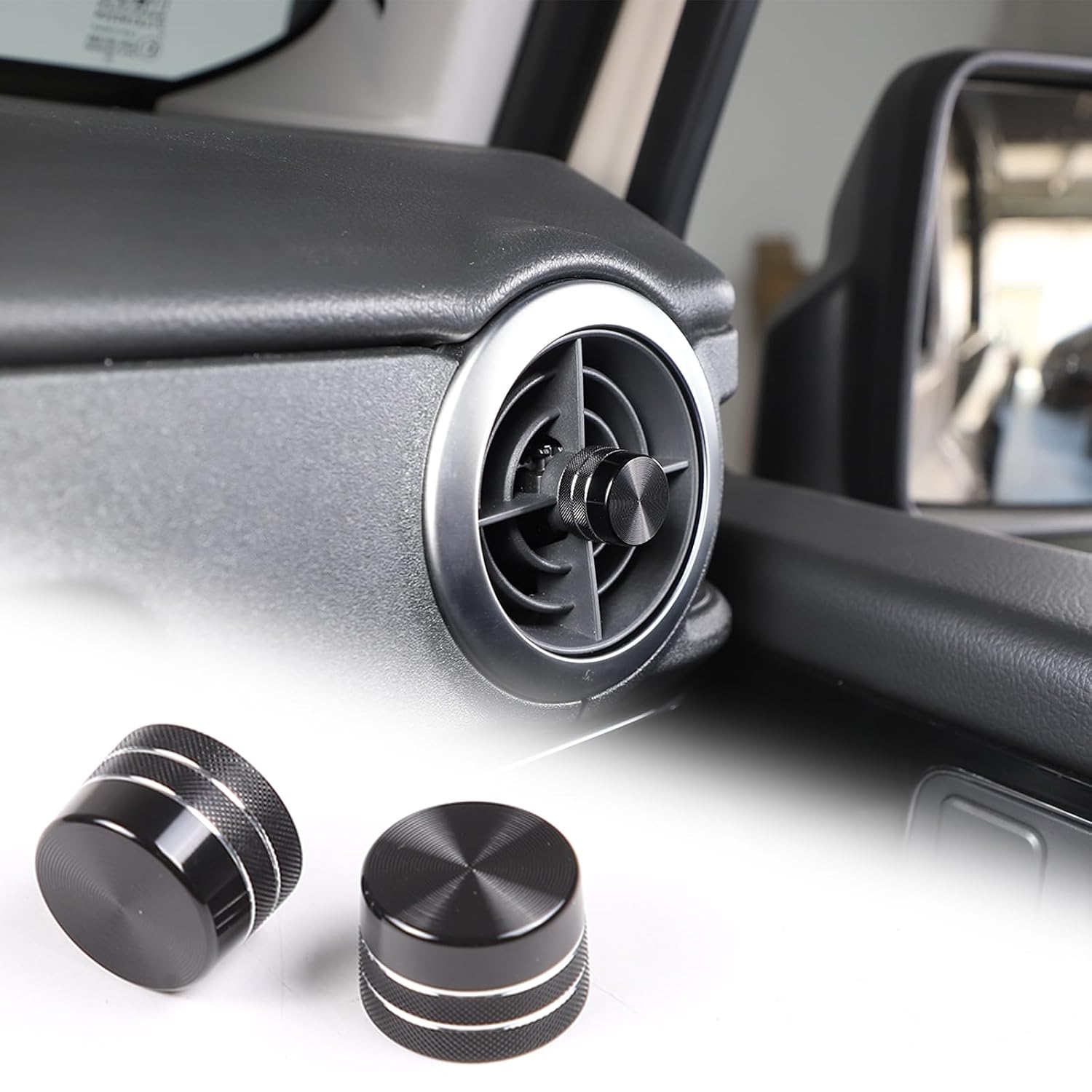 2PCS Air Conditioning Vent Knob Cover Compatible with INEOS Grenadier 2020-2024 Air Condition Knob Trim Aluminum Alloy Car Decorative Knob Cover Interior Accessories (Red)