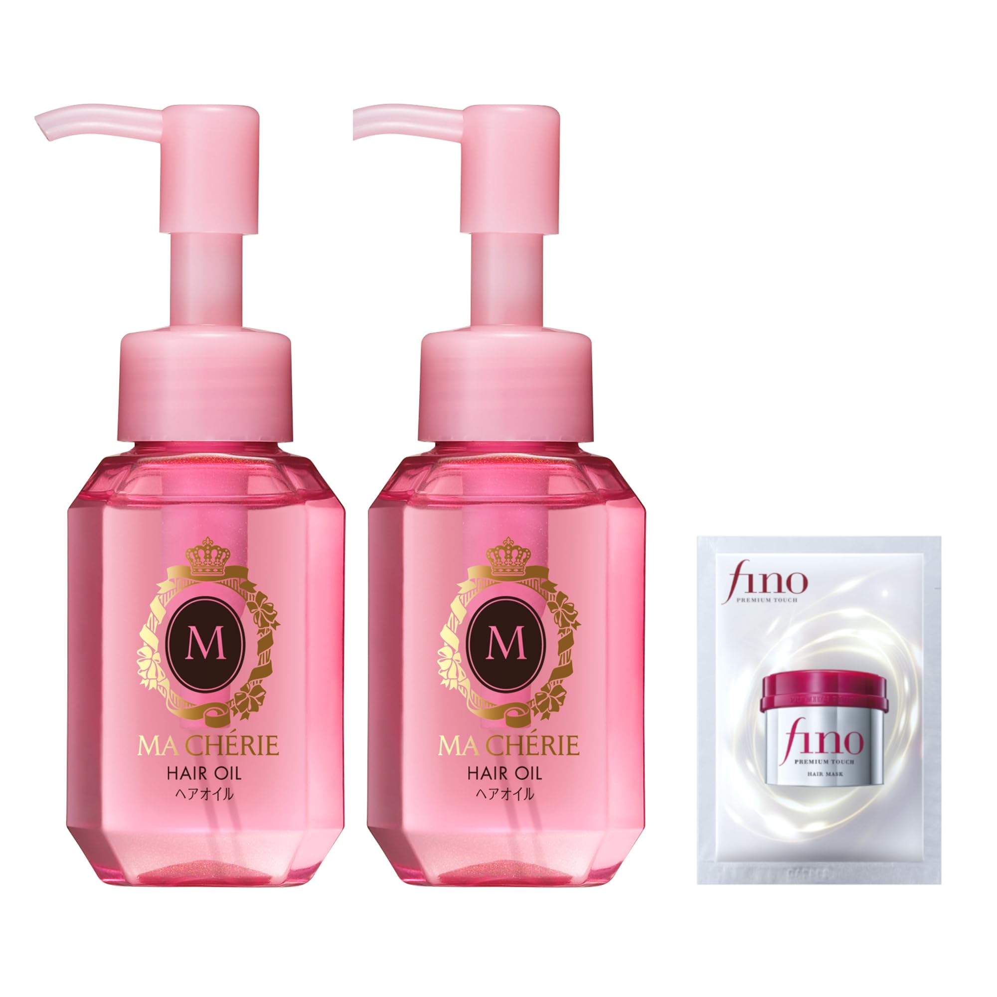 【まとめ買い】マシェリ MA CHERIE ヘアオイルＥＸ×２+おまけ ダメージ 補修 さらさら 艶 静電気 ドライヤー 熱