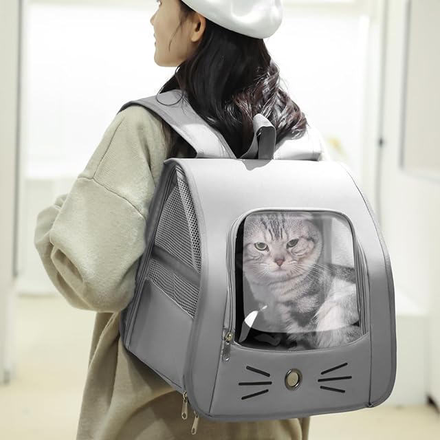 Foto 8 de 8 de Mochila para mascotas para perros pequeños, gatos, mochila portátil y plegable, mochila para perros