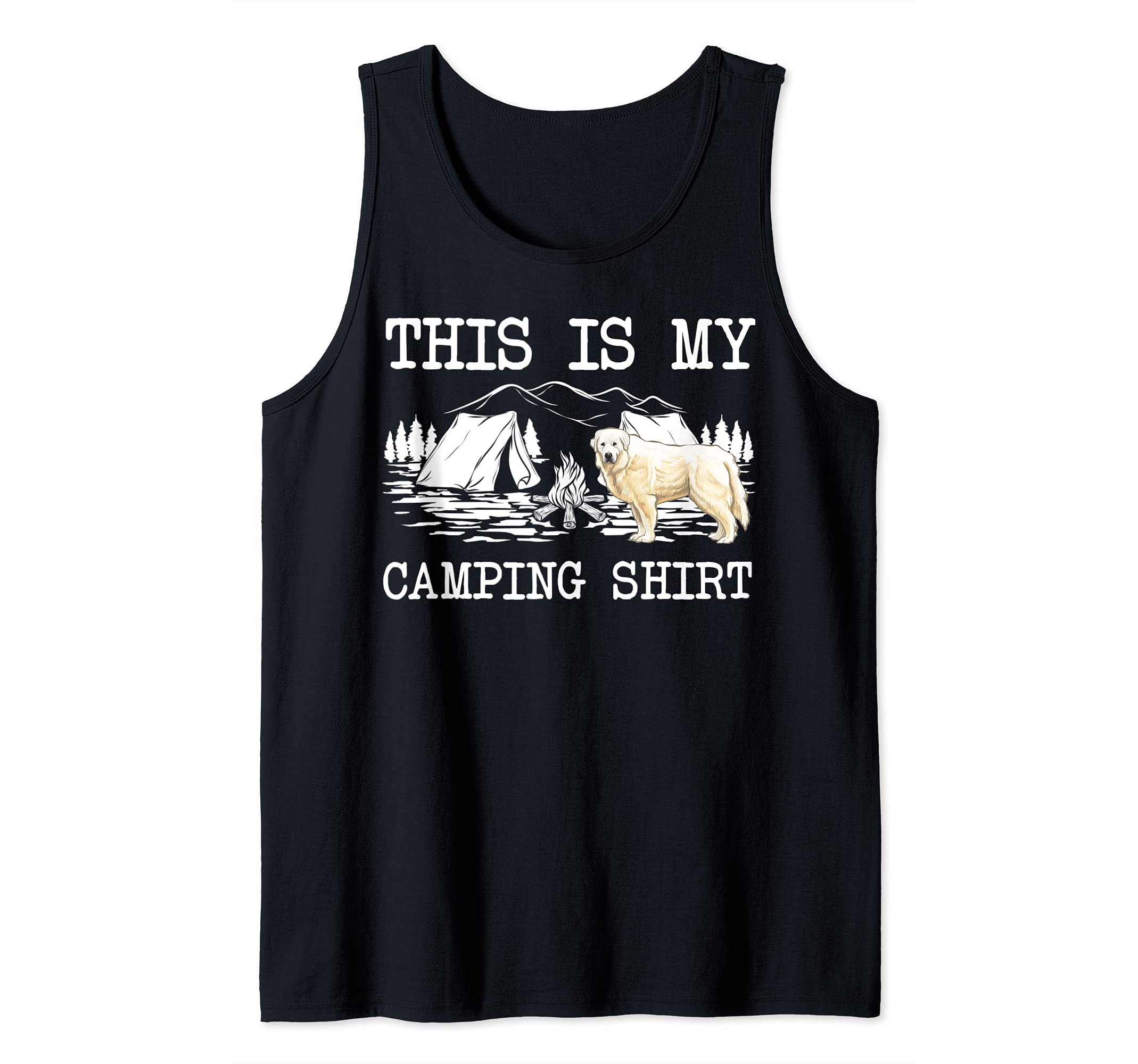 Campfire Great Pyrenee Dog This Is My Camping Tank Top, Black