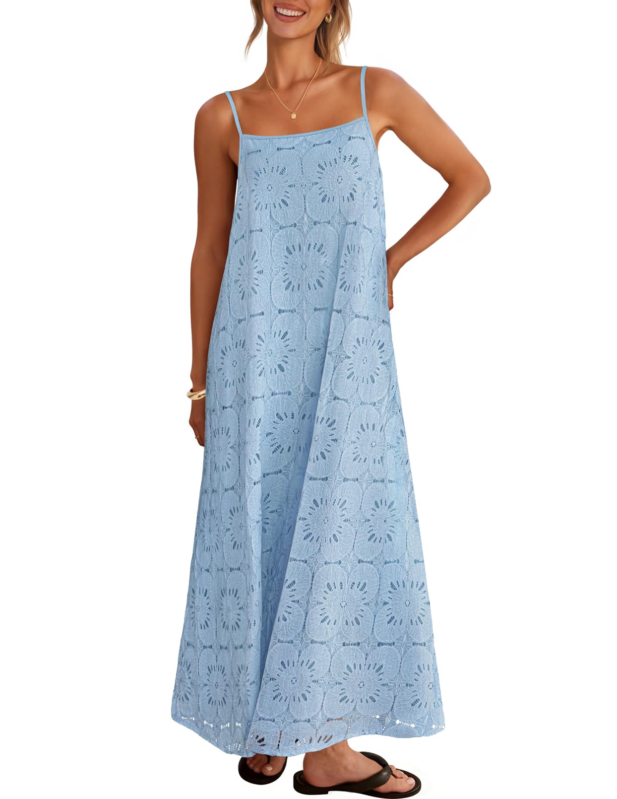 MEROKEETY Lace Maxi