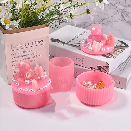 Miniatura 5 de Molde de silicona para tarros de almacenamiento con tapa, juego de moldes para manualidades de resina, cemento, hormigón y yeso 3 #