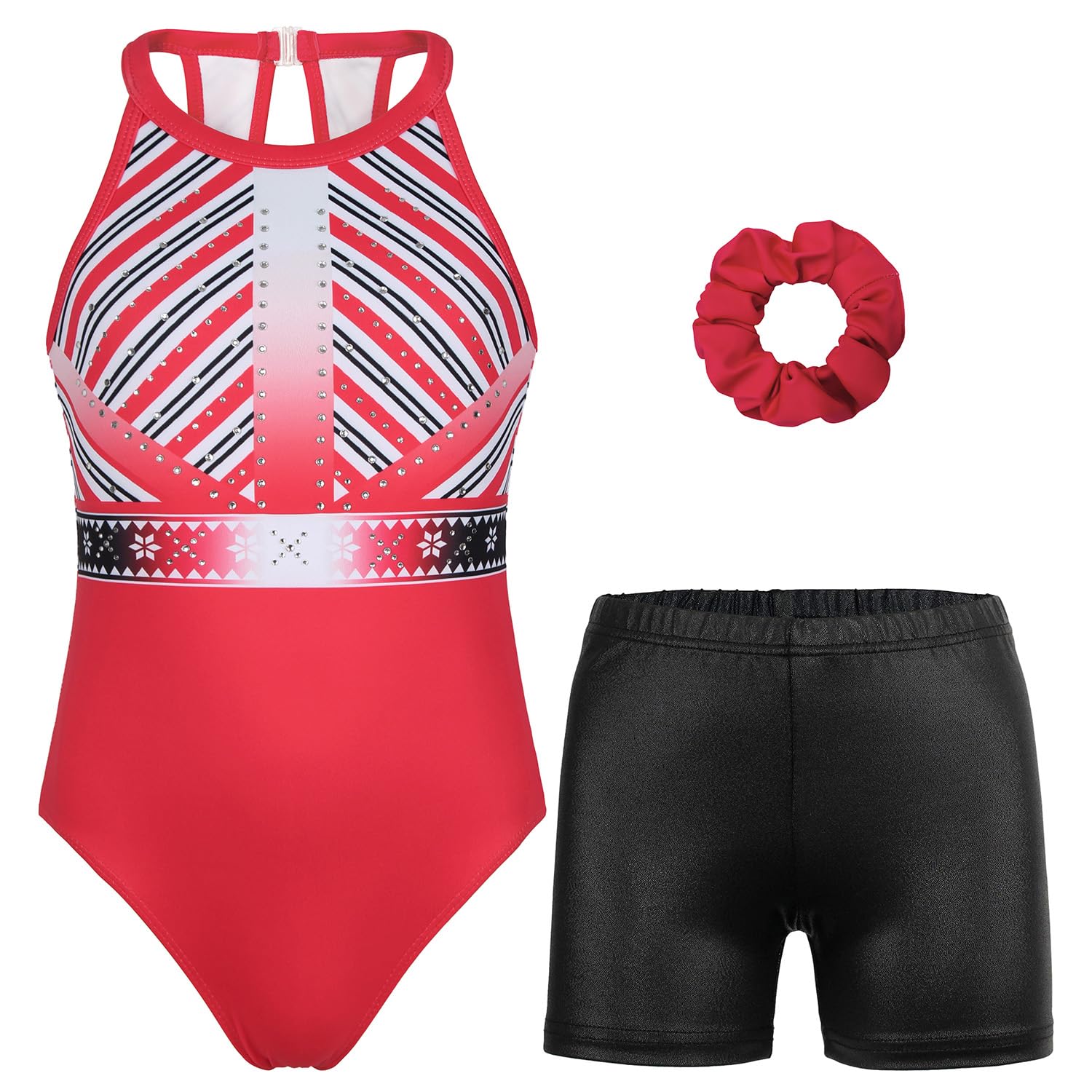 MODAFANS Gymnastics Leotards for Girls With Shorts Tumbling Dance Clasp Back Activewear