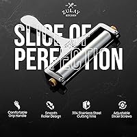 Vista 6 de Zulay Kitchen Cortador de queso de alambre de acero inoxidable - Cortador de queso manual ajustable con 2 cables extra - Afilador de queso premium