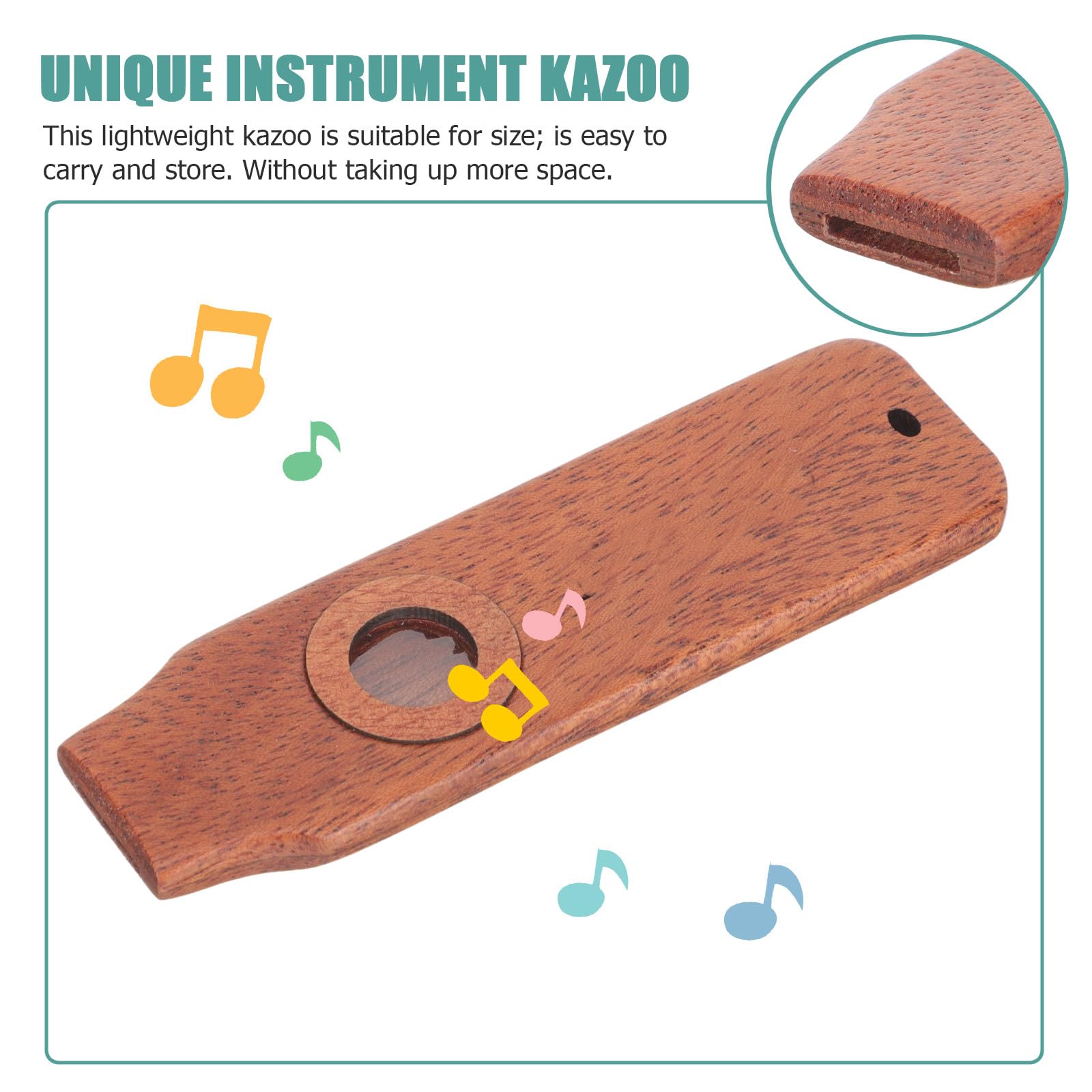 ibasenice 5juegos Kazoo De Madera Portable Para Música Flute De Madera Para Acompañamiento Guitarra y Ukelele Fácil De Tocar Para Adultos y Principiantes