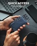 VULKIT Card Holder with ID Window Pop Up Cards Slim Leather Wallet RFID Protection Up to 12 Cards Card Case | with ID Window