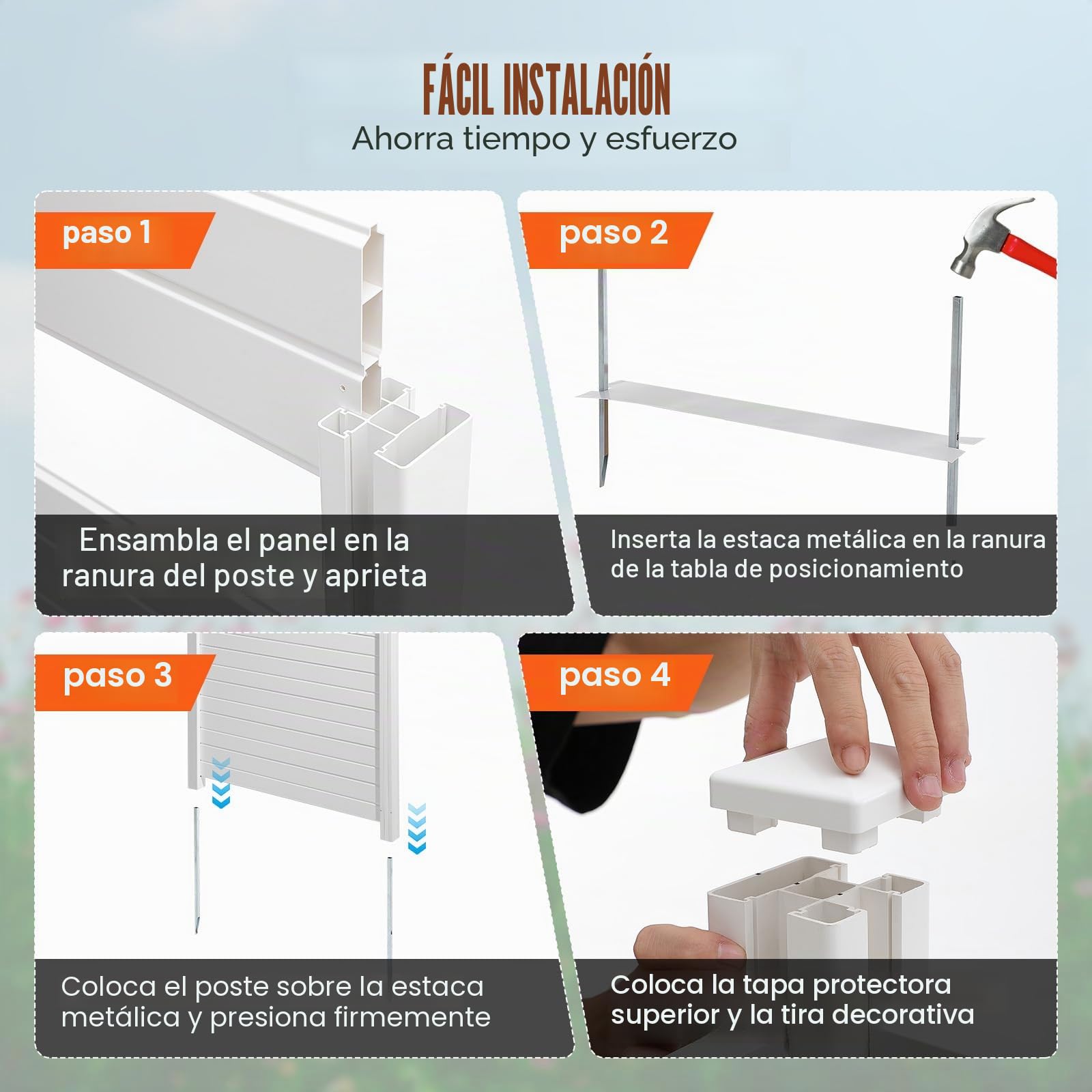 VEVOR Paneles de Valla de Privacidad de Vinilo 127x127 cm Valla de Aire Acondicionado Pantallas de Privacidad para Exteriores, Recinto para Equipos de Piscina, Kit de Paneles de Rejilla (3 Paneles)
