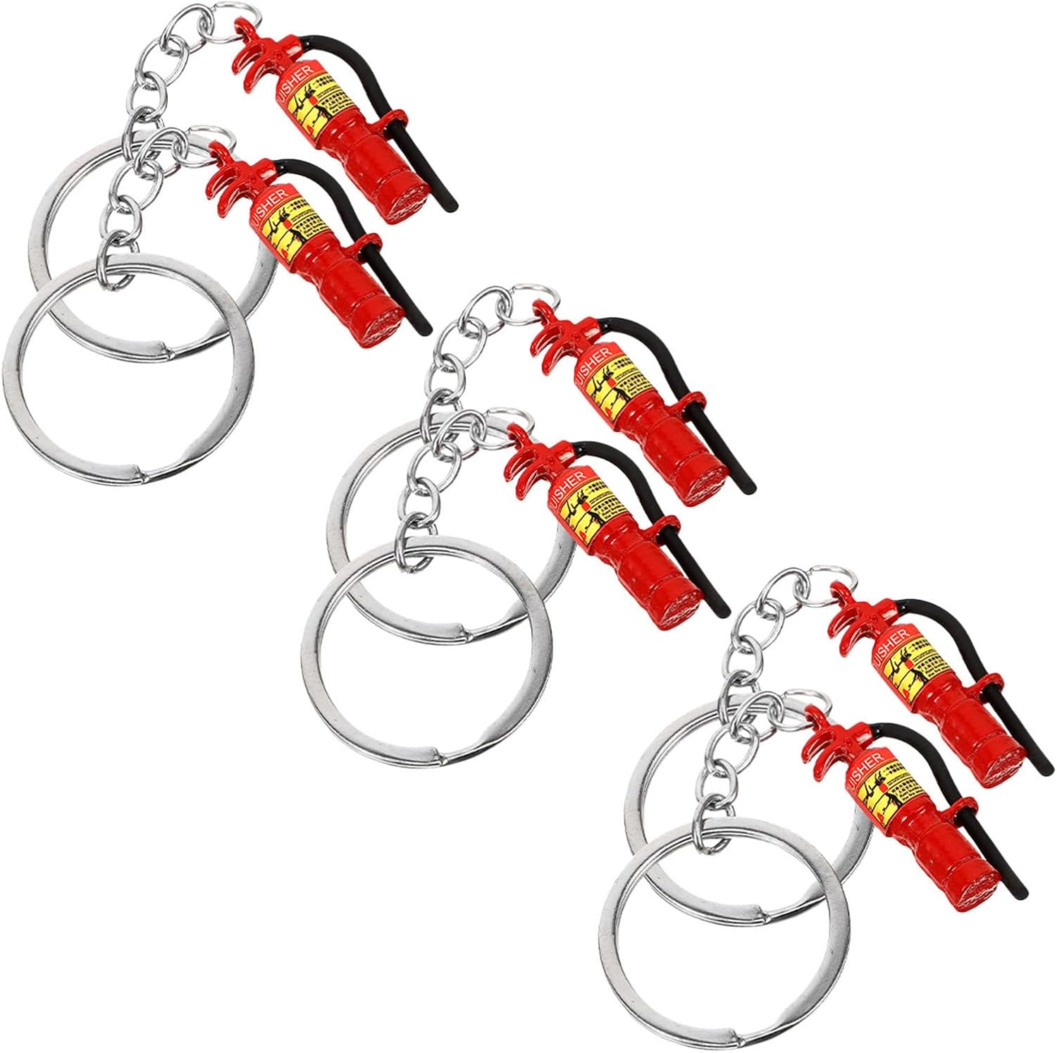 6pcs 6pcs Firefighter Mini Keychain for Car Keys