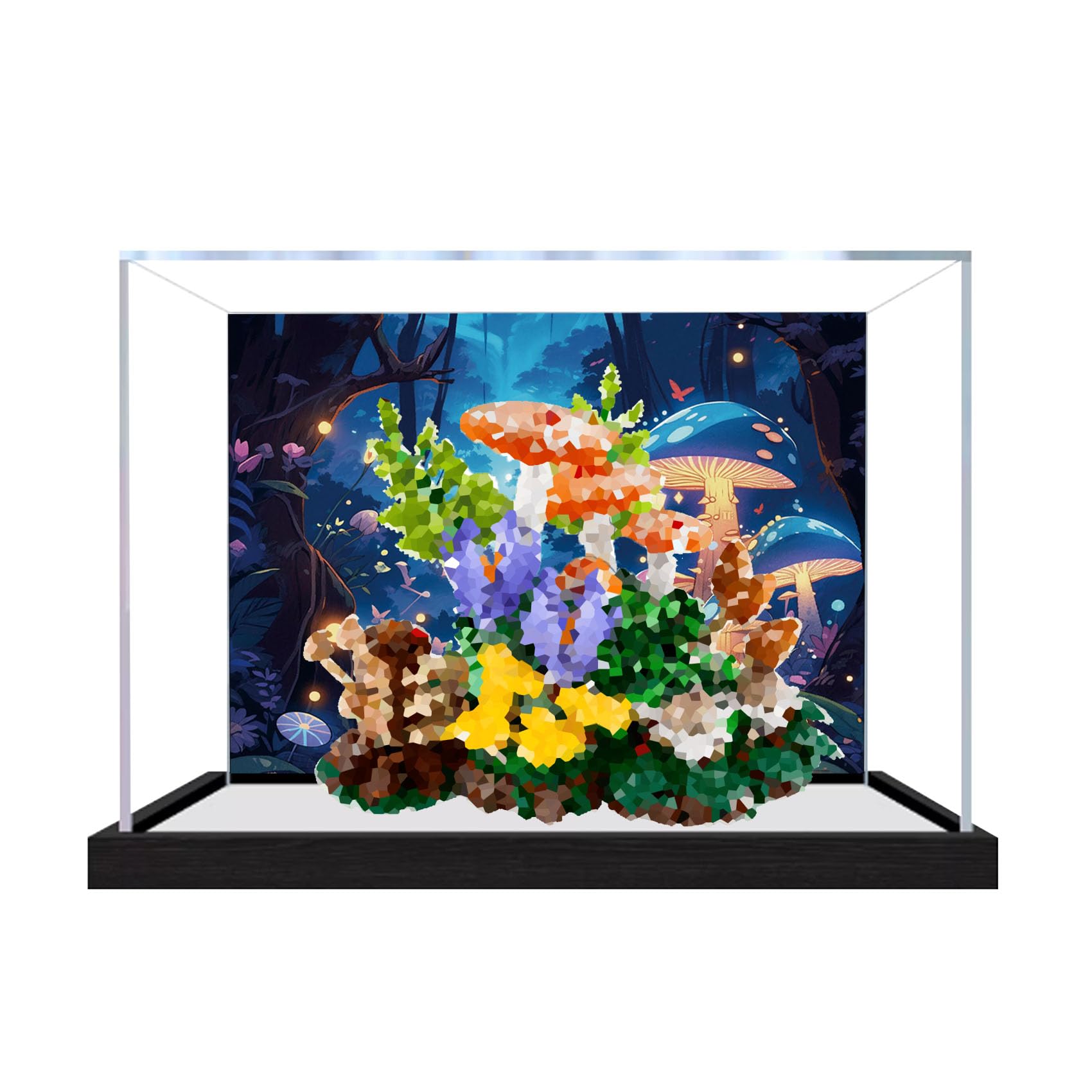 Dustproof acrylic Display Case for Le-go 11505 Mushroom Model-display box only (StyleC Background 3mm)