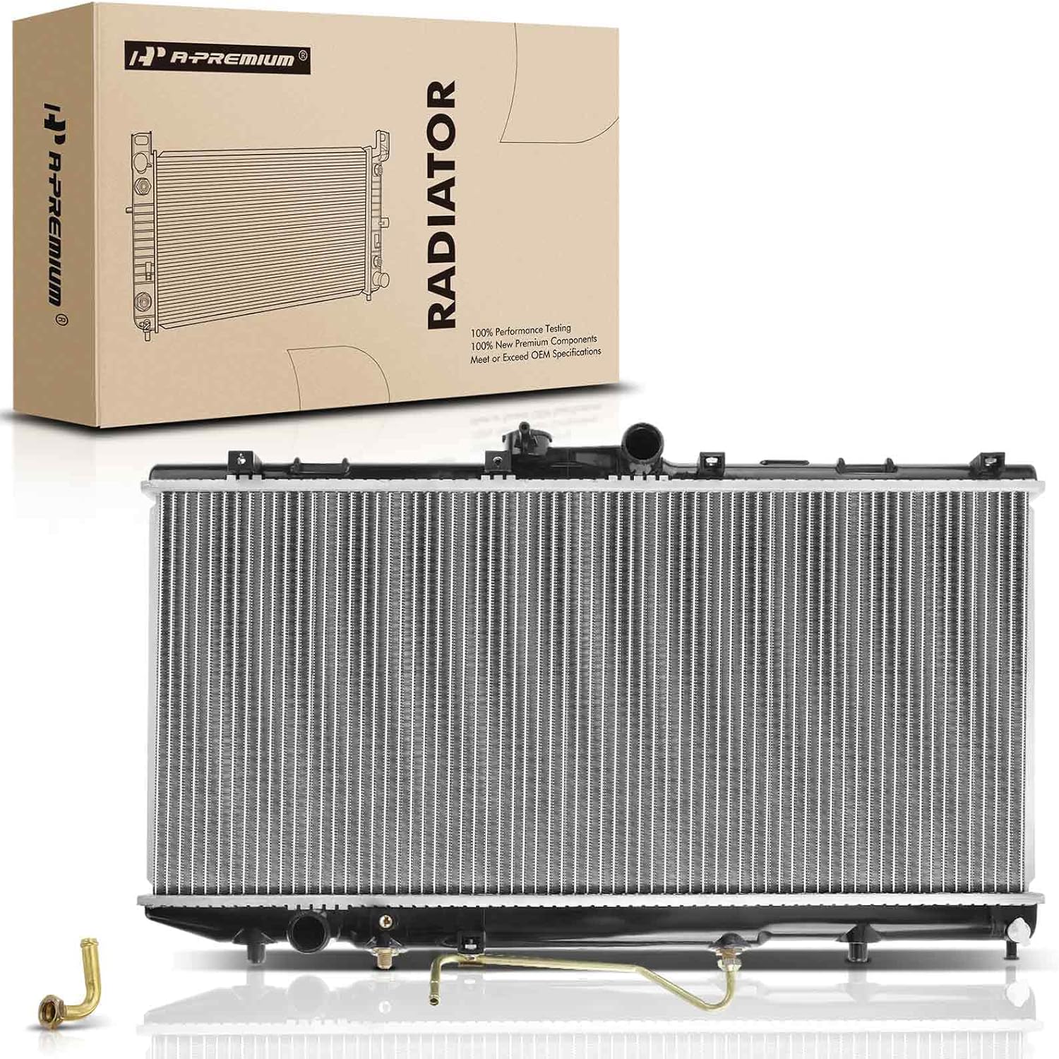 A-Premium Engine Coolant Radiator Assembly with Transmission Oil Cooler Compatible with Toyota Celica 1990-1993 L4 1.6L, Automatic Transmission, Replace# 8011407, 1640016311