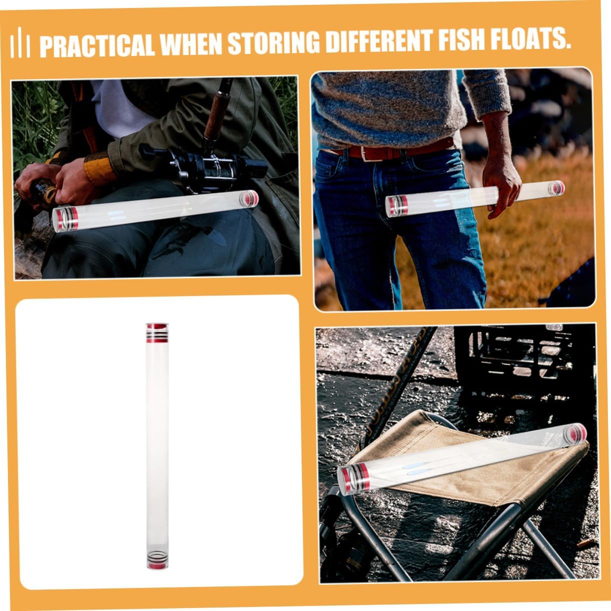 1 Set Large Fishing Floats Storage Tube with Spacer Durable Fishing Tool for Efficient Float Protection Lightweight Design for Easy Use and Transport