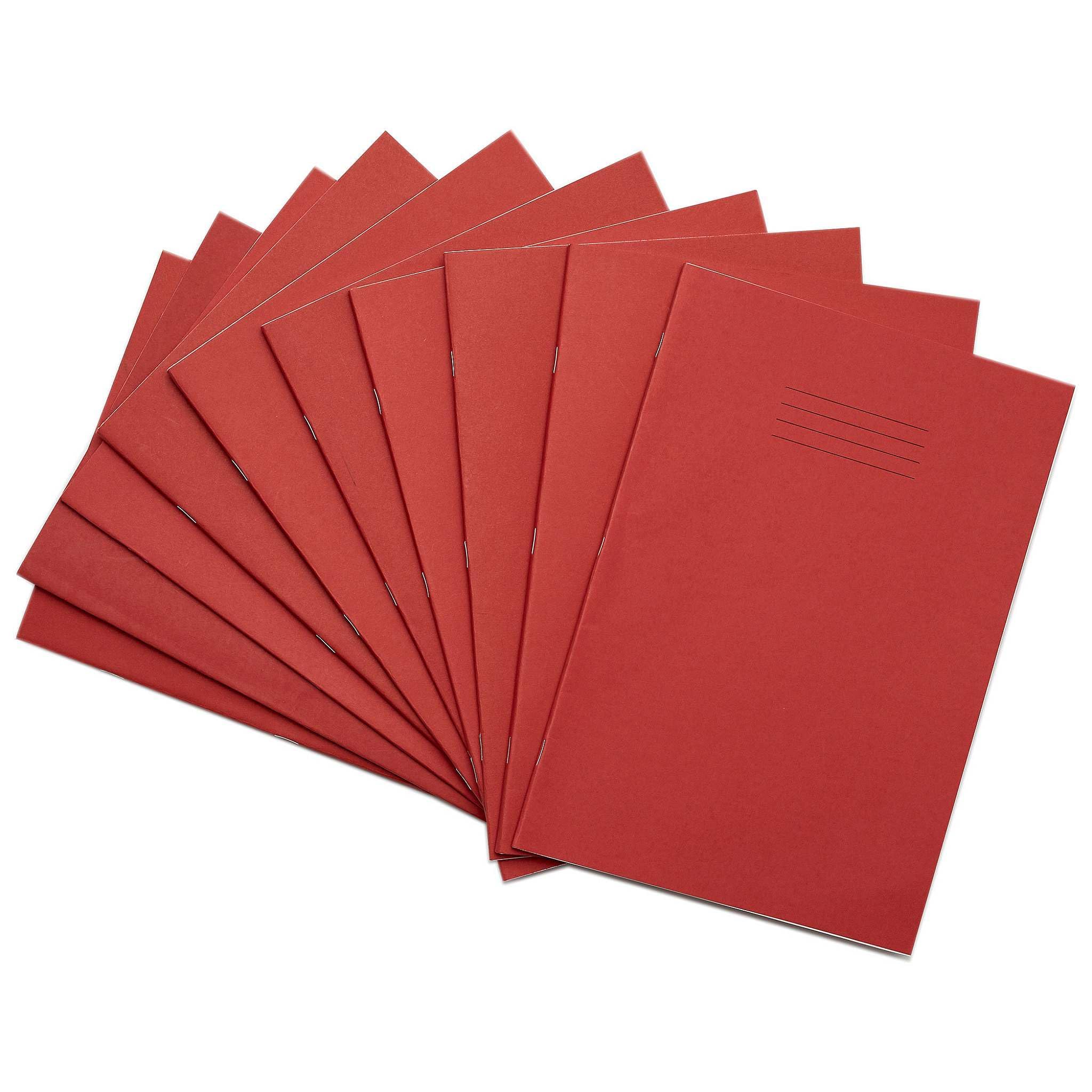 Rhino Oversized Exercise Books, 48-Page/Blank Paper Notebook, 50-Pack, 13 x 9 Writing Book, Office & School Stationery Supplies, Red