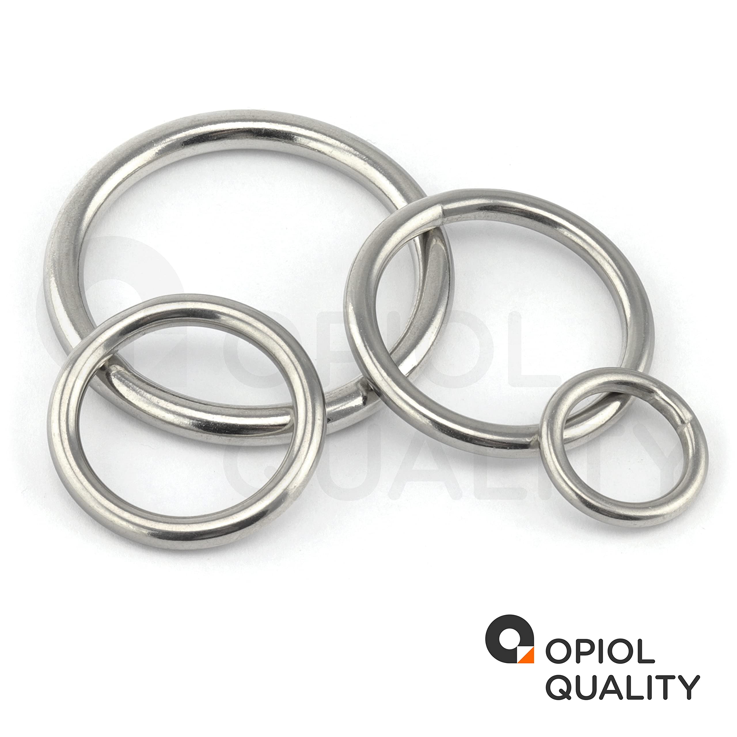 Ring geschweißt und poliert 60x10 mm aus Edelstahl A4 V4A (10 Stück) Metallring O-Ring Stahlring Ösen Edelstahlringe Oring Rundringe Rostfrei Öse