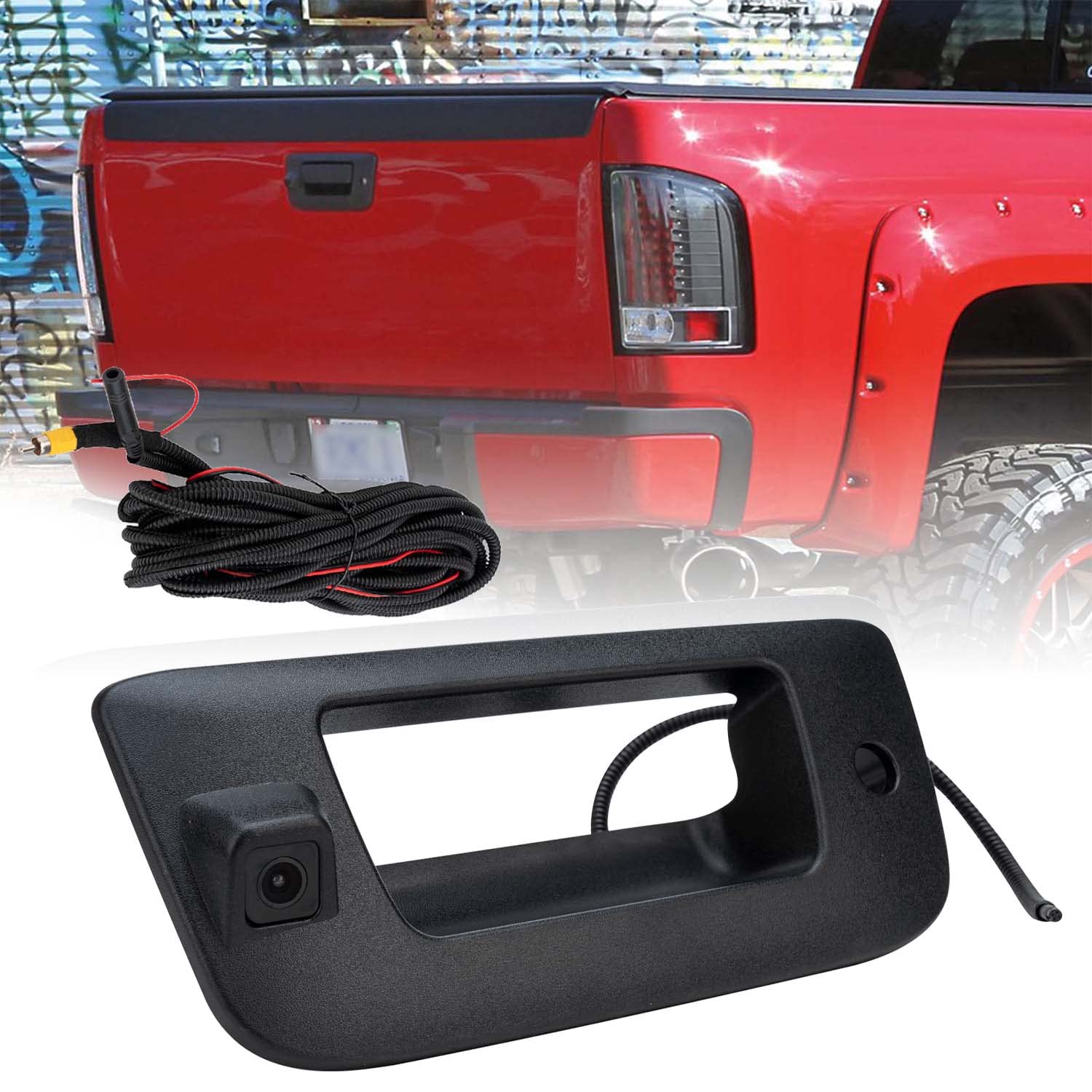 Gagsu Rear View Camera Compatible with Chevy Silverado and GMC Sierra Years 2007-2013 Backup Tailgate Handle Camera, Tailgate Door Handle Replacement Backup Camera