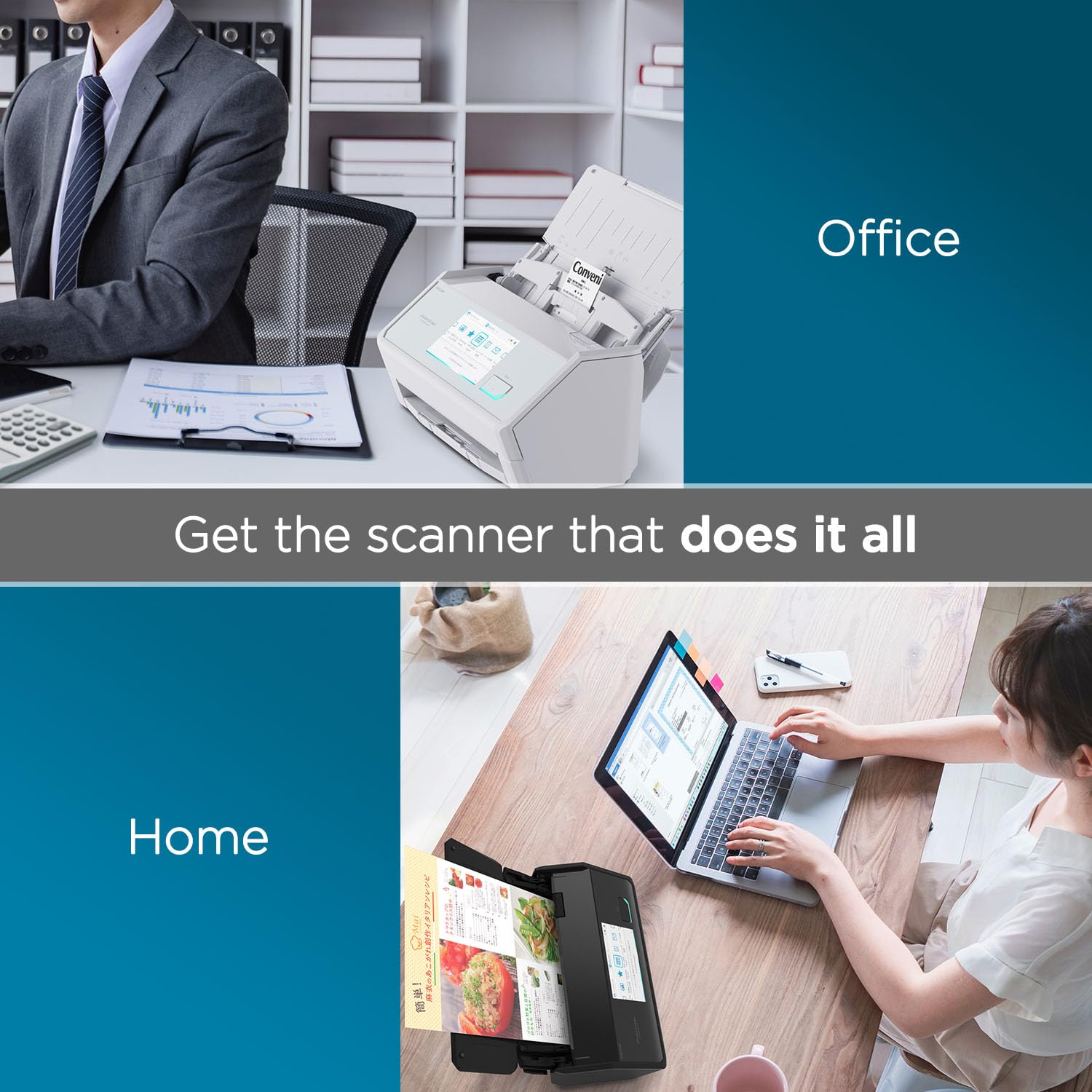 ScanSnap iX2500 Wireless or USB High-Speed Cloud Enabled Document, Photo & Receipt Scanner with Large Touchscreen and 100 Page Auto Document Feeder for Mac or PC, Black