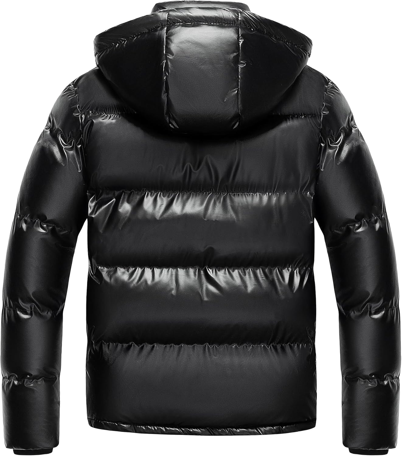 Chrisuno Men's Winter Coat Waterproof Warm Puffer Jacket Quilted Insulated Bubble Jackets with Hood - Image 2