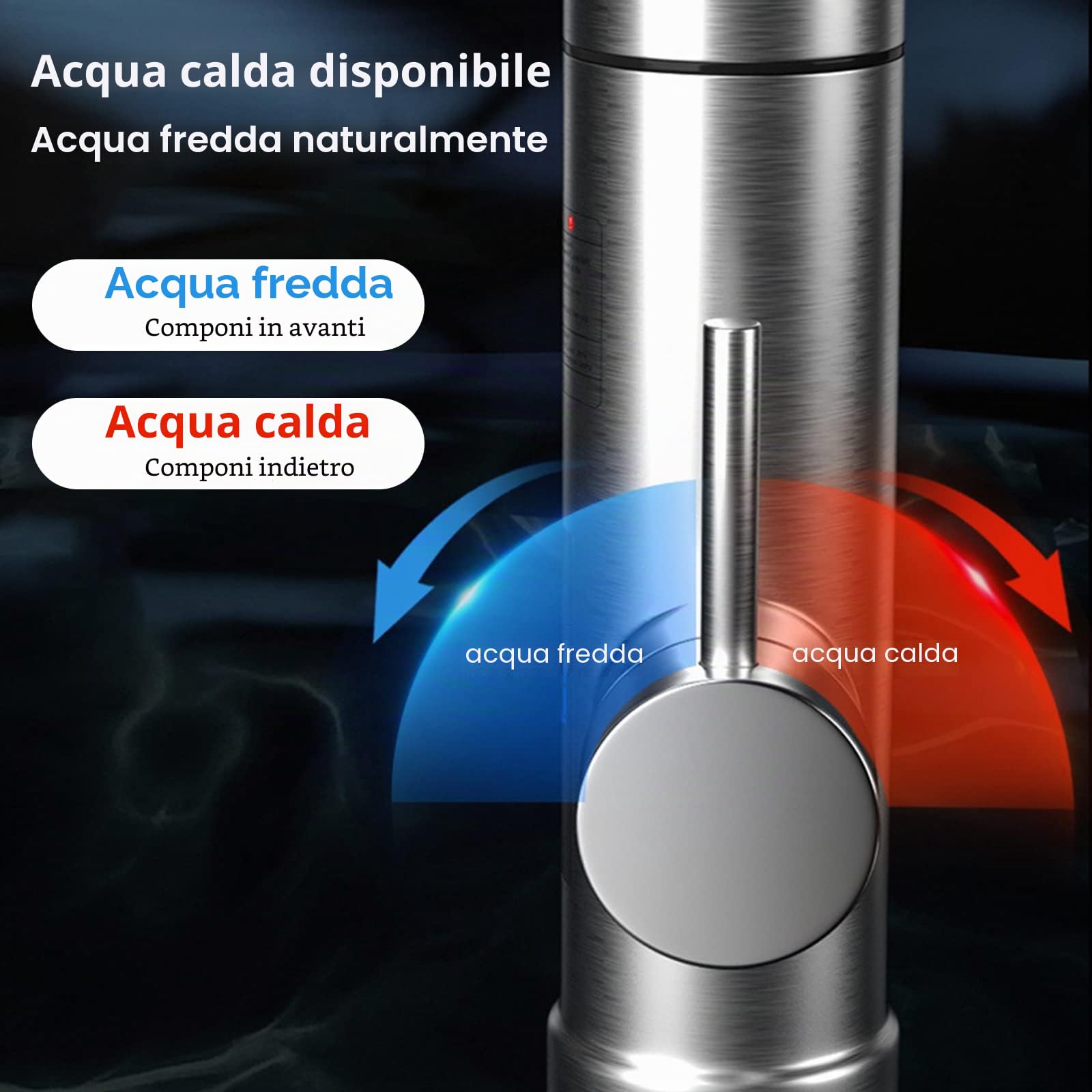Rubinetto elettrico acqua calda 220 V 3000 W rubinetto scaldabagno istantaneo 360° LCD Torneira elettrico acqua quente rubinetto cucina acqua calda elettrica per cucina giardino bagno roulotte camper