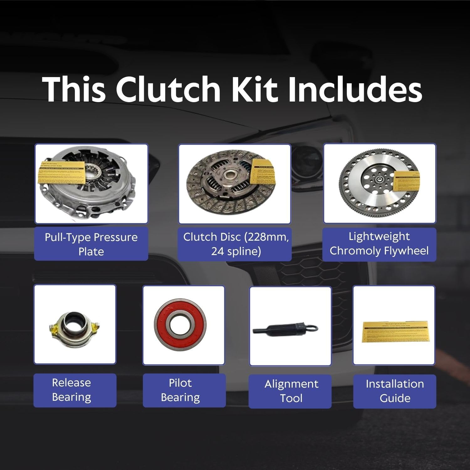 EXEDY Clutch Kit with FJK1006 w/EFT Light Flywheel - Compatible with 2002-2005 Subaru Impreza WRX 2.0L TURBO EJ205 - Ideal Fit to Match Vehicle’s Performance - Comes with 12 Month Brand Warranty