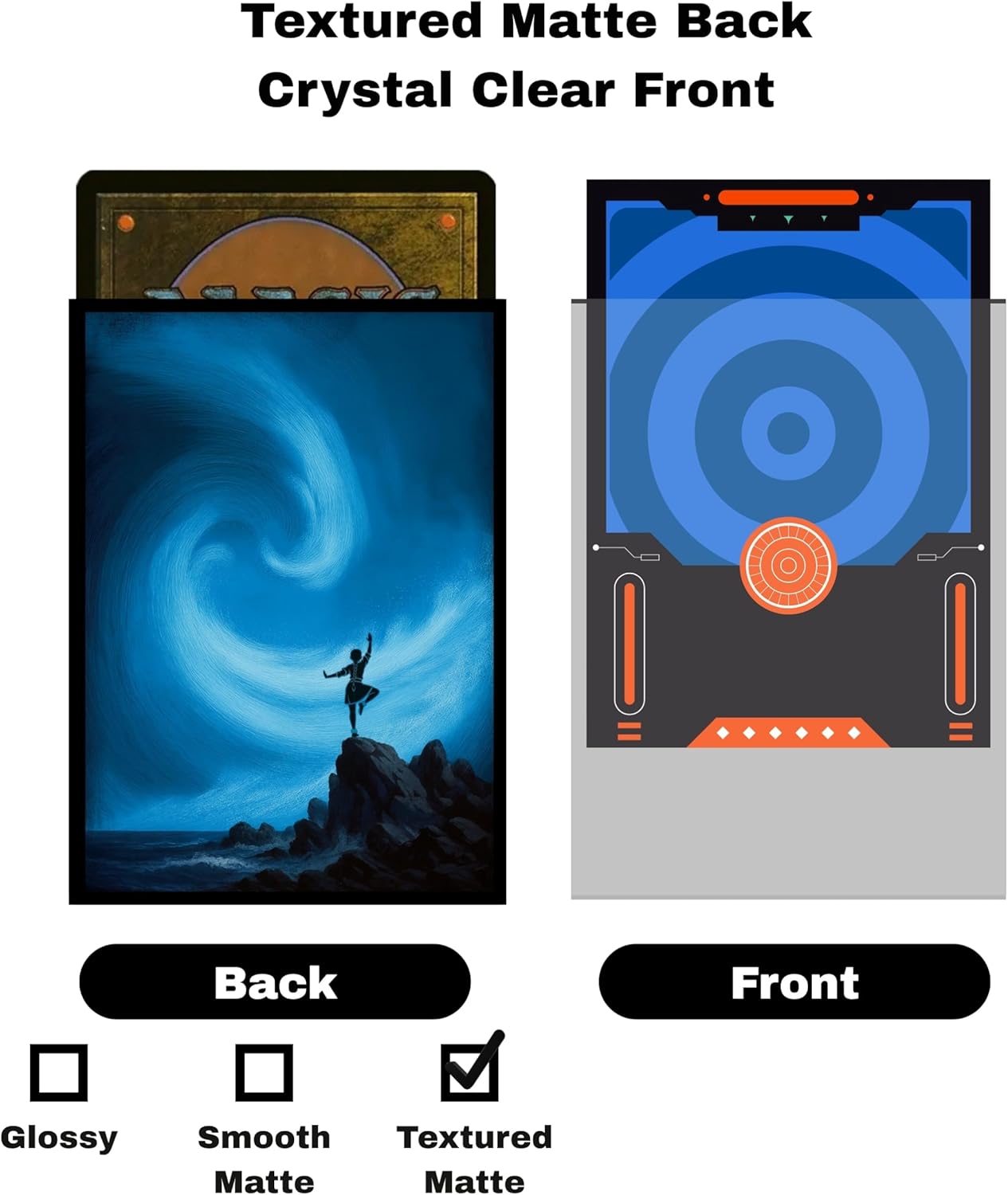 Trading Card Sleeves – 100 Count – Textured Matte Art Back & Clear Front (66 x 92 mm) – Fits Standard Cards, MTG, Sports & Collector Decks | Aetherstorm