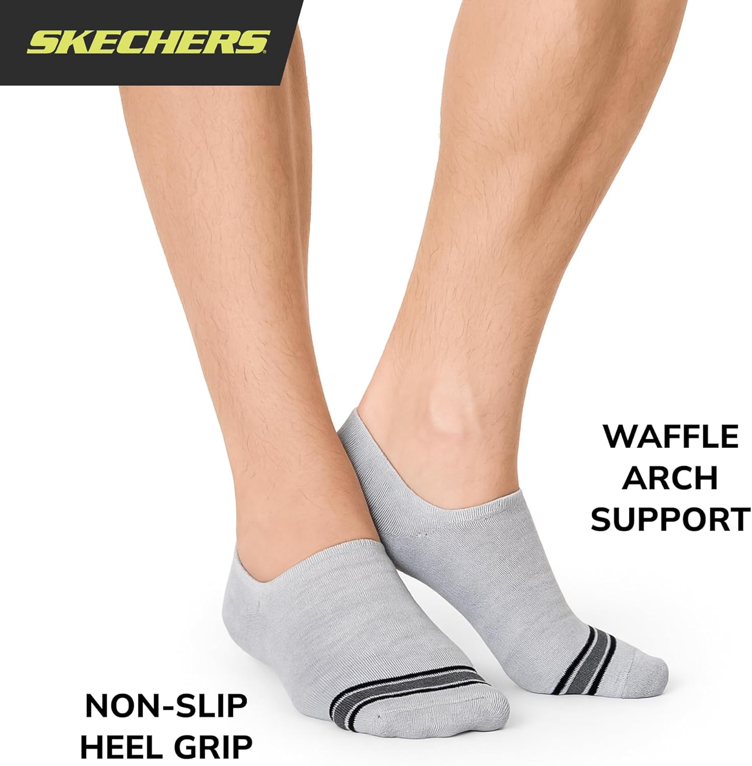 Skechers Men's Slip-ins 6-pack Performance No Show Socks, Lightweight & Breathable, Comfort-fit - Image 3