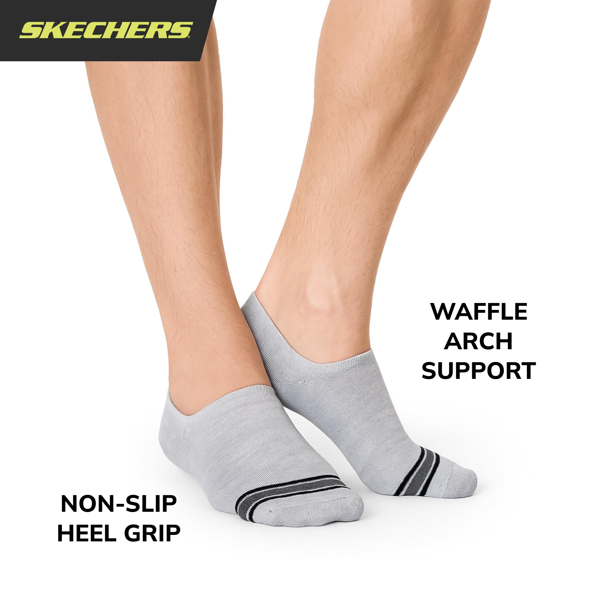 Skechers skarpety Mężczyźni Slip-ins 6-pack Performance No Show Socks, Lightweight & Breathable, Comfort-fit