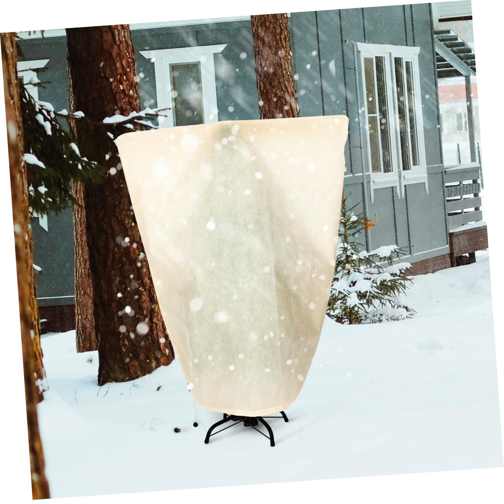 Copertura Piante Inverno Antigelo 2 Pezzi Non Tessuto | Beige, Protezione Climatiche per Piante e Alberi da Frutto, Facile da Riporre per Uso Esterno