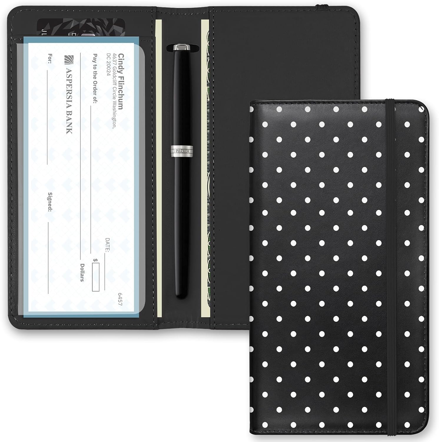 Simple Personal Checkbook Cover with RFID Blocking for Women Men